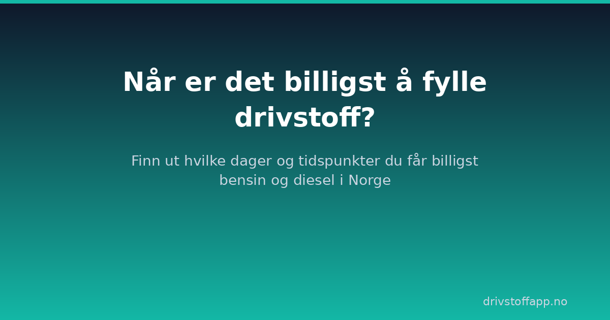 Når er det billigst å fylle drivstoff?