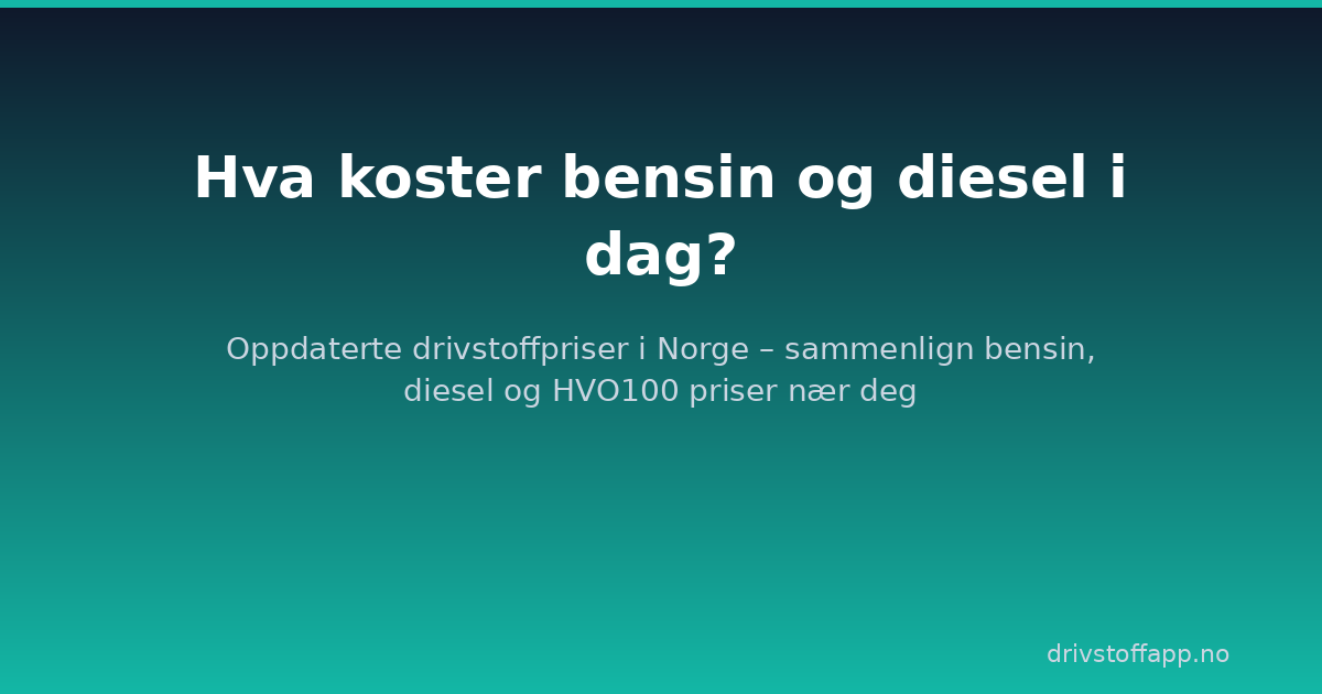Hva koster bensin og diesel i dag?